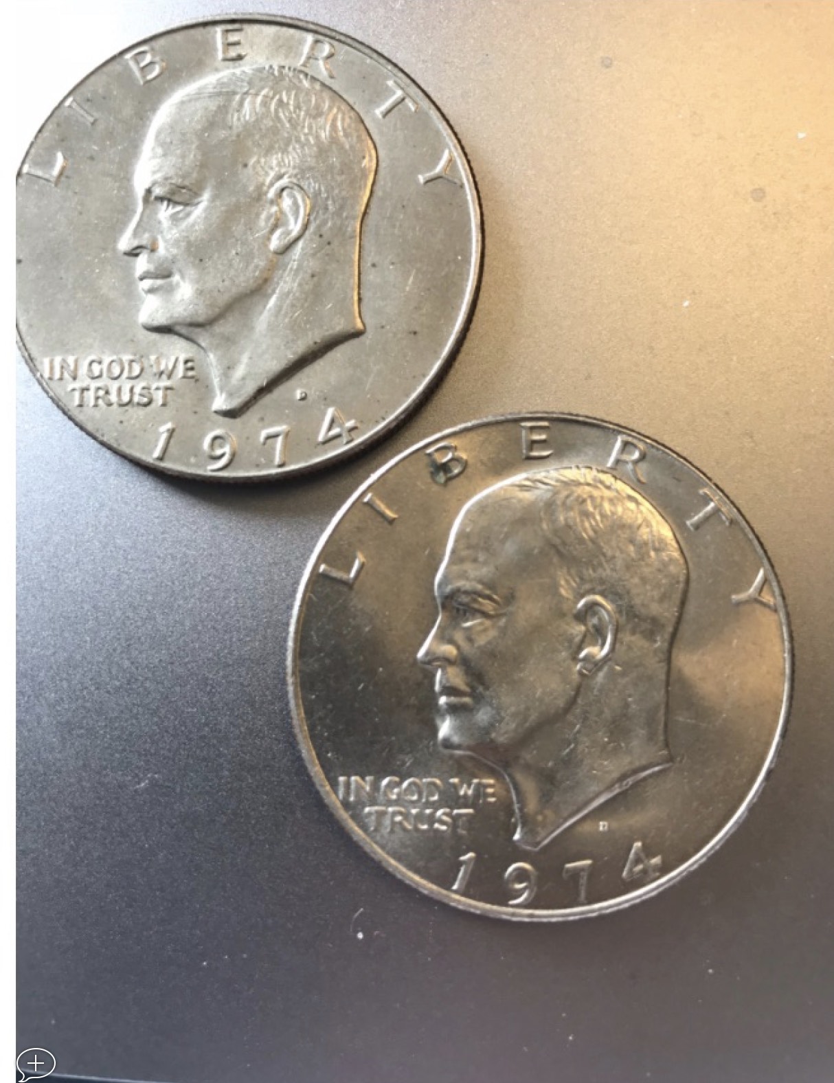 1974-D-Eisenhower-Dollar---Variations?-But-Both-D's?